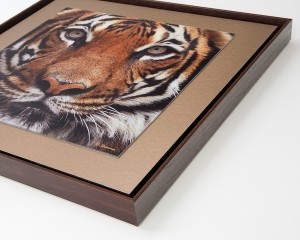 Dibond mount with plexi, in frame